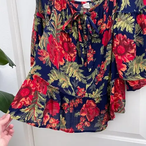 Sun & Shadow Floral Flowy Top Summer Fall