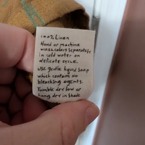 Vintage Bluefish Floral Hand Painted Linen Vest Women's 2 Tan/Brown Brown