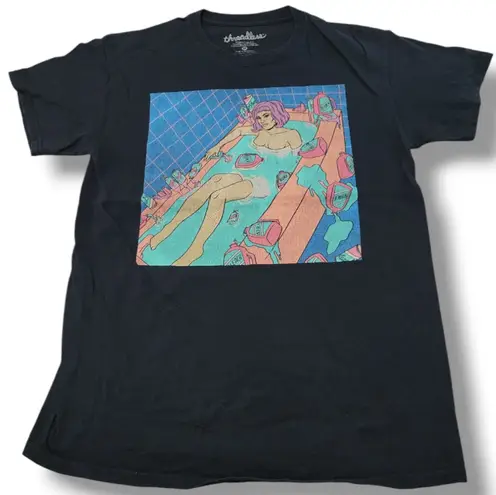 Threadless Shirt Size Medium Bleach Bath Graphic Tee Graphic Print T-Shirt Black Unisex