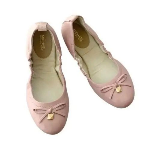 Michael Kors Michael  Leather Juliette Bow Ballet Flats Blush Pink Size 7 NWT