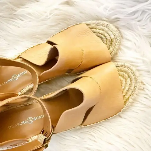 Treasure & Bond x NORDSTROM | Sannibel Tan Espadrille Wedge Sandals Leather | 8