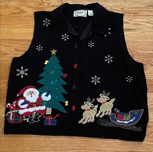 Women’s Ugly Christmas Vintage Vest Size LP so cute