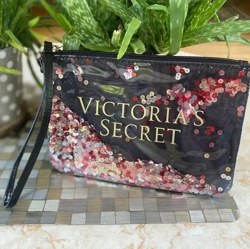 Victoria's Secret Victoria’s Secret wristlet - large black and sequin style