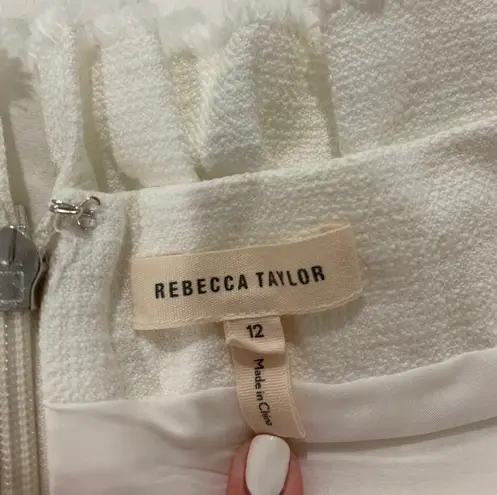 Rebecca Taylor White Off Shoulder Dress - Ruffle