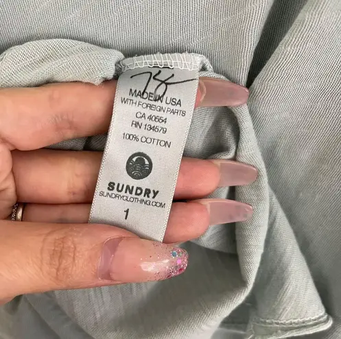 Sundry Light Sky Blue Keep It Simple Peplum Tank Top NEW