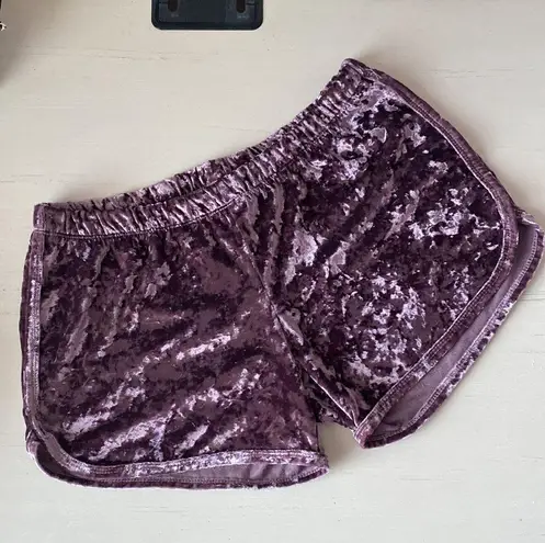 Popular 21 dolls kill purple velour velvet crushed lounge low rise shorts
