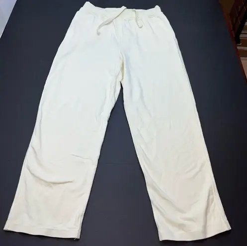 Varley Women SZ Small Cream Jersey Knit Pant Pull-On Drawstring Stretch *FLAWED