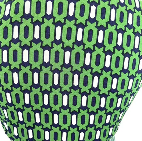 Kiara Womens Dress Size Small Short Sleeve Green Geometric Knot Mini Stretch