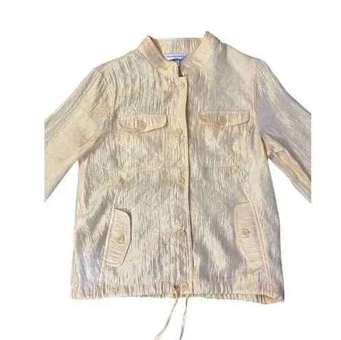 Christopher & Banks Textured Utility Jacket Womens Medium Lightweight Yellow