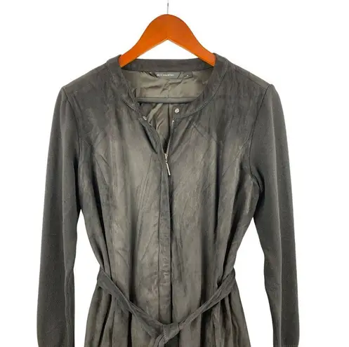 H by Halston Womens Black Belted Long Jacket Size 4