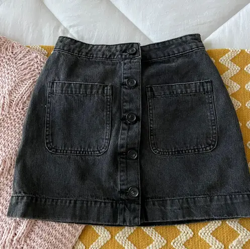 Free People Black Jean Skirt 