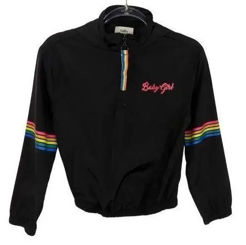 Baby Girl Kidcore Rainbow Windbreaker Jacket Y2k Size XS