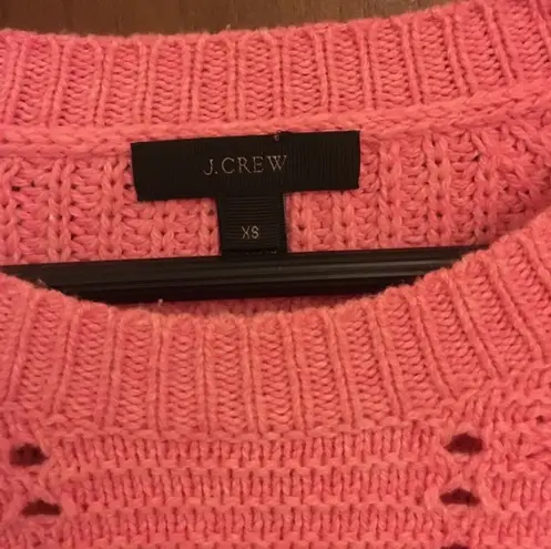 J.Crew Pink Pointelle Cable Sweater