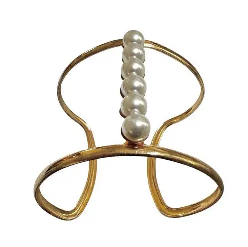 Jules Smith Pearl gold tone Bracelet Cuff