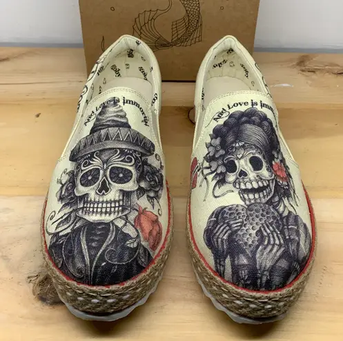 Goby shoes NIB Goby Sugar Skull Beige Slip On Sz 7 Tan 50 From Rosa
