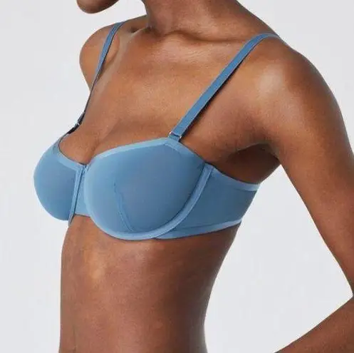 Cuup the Balconette Bra Mesh 32D, Sea Blue Unlined Underwire Size undefined