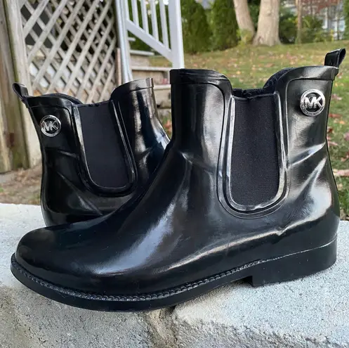 Michael Kors  Black Glossy Rain Boots