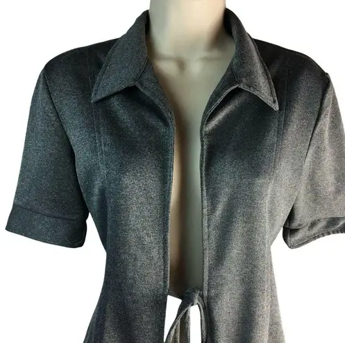 Tina Gray Cardigan Wrap Tie Closure Size S Business Casual Jacket Vintage u