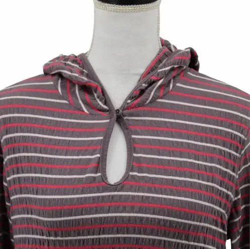 Lole Striped Hooded Pullover Long Sleeve Shirt L