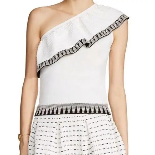 Maje mashup ecru one shoulder top size 1 small