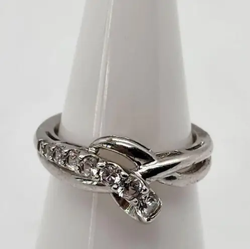 Sun Sterling Silver & White Sapphire Ring (6.5)