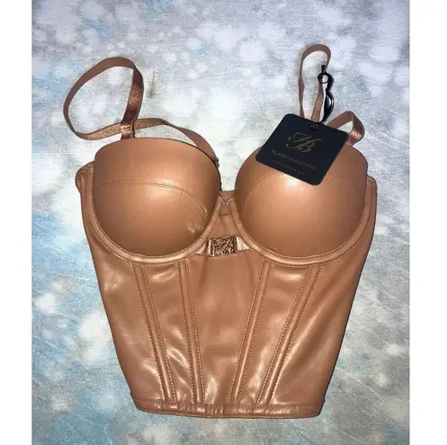 HONEY BIRDETTE Emily Bustier Thong Panty Set Toffee 30DD XS NWT SEXYLUX LINGERIE Gold Size undefined