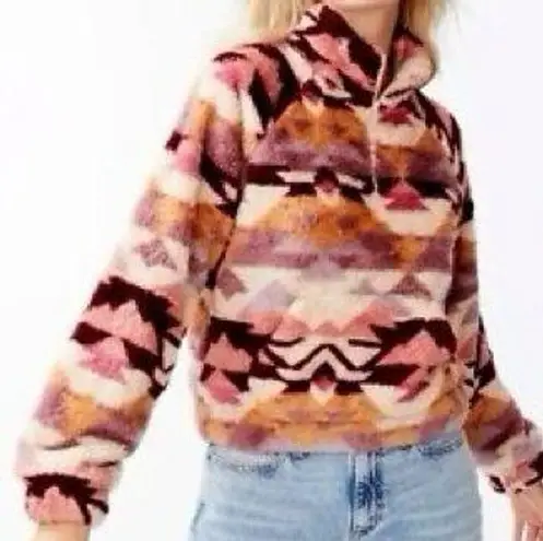 Aero Multicolor Cowl Neck Women's Sweater Pink Size M