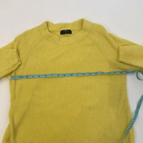 T Tahari Bright Yellow Long Sleeve Knitted Crew Neck Sweater EUC Sz M
