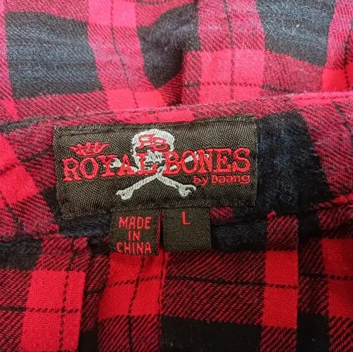 Royal Bones  by Daang, Red Plaid Pleated Mini Skirt Size Large