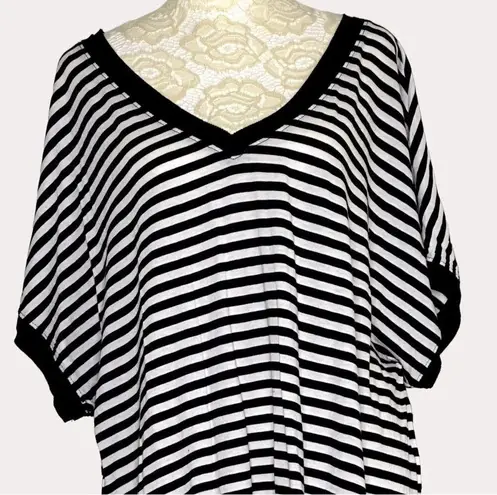 Z Supply  Angel Dolman Boxy Knit Top Blouse Stripe Black M