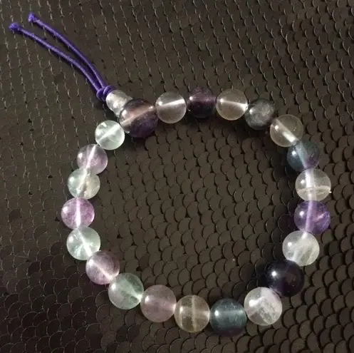 Rainbow Flourite Power Stretch Bracelet.