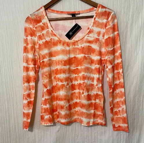 Inc international  Concepts Scoop-Neck Top Tie-Dye Orange/White NWT Small