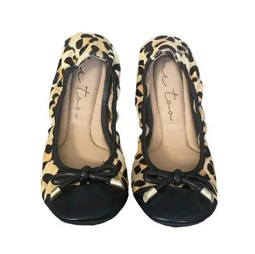 Me Too Women's Size 6 Cheetah Leather Upper Ballerina Flats