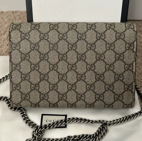 Gucci DIONYSUS GG SUPREME CHAIN WALLET Like New Condition