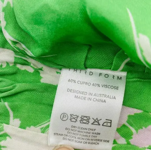 THIRD FORM Rolling Fields Tie Up Bra US Size 2 Green White Floral