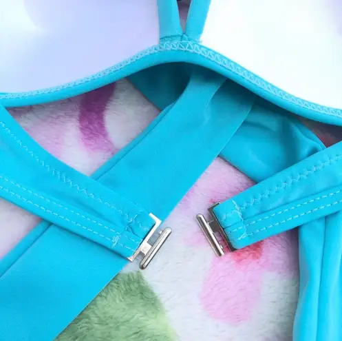 Boutique NEW Teal Blue/Navy Criss Cross Straps Bikini