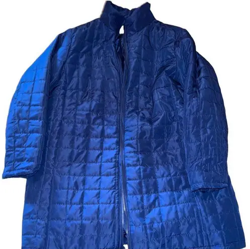 Woman Within  blue quilted zip up lightweight jacket with side pockets! N…