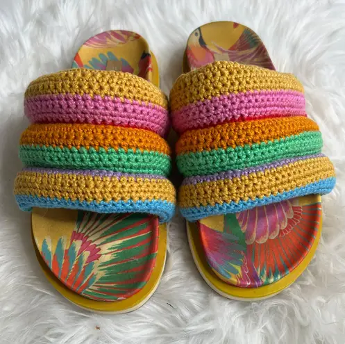 Farm Rio Colorful Toucan Crotchet Anatomic Sandals