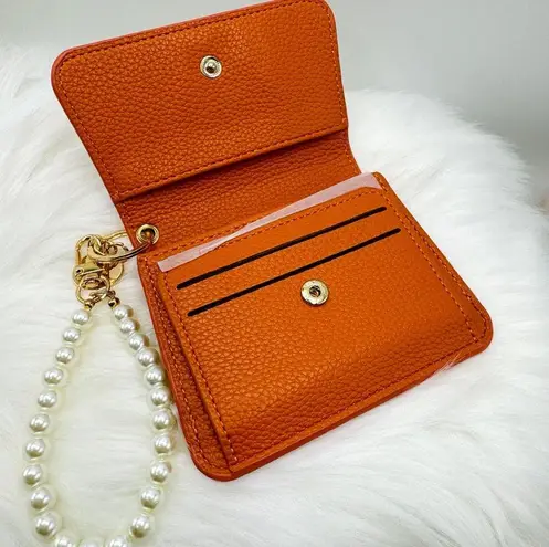Autumn Card Wallet Wristlet Orange