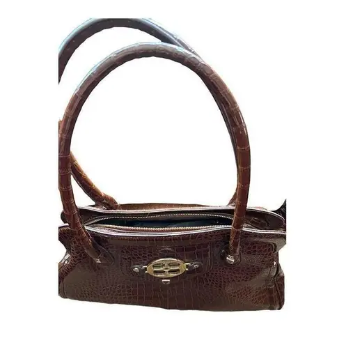 Vintage y2k IMAN dark chocolate brown faux reptile purse.