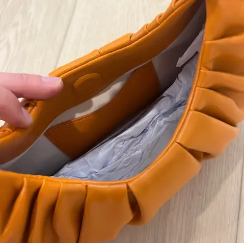 JW Pei Candied Orange Gabbi Ruched Hobo Handbag Shoulder Bag Purse Tote