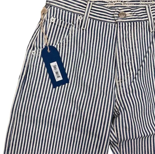 NWT Daily Blue Women's Mantra Wide Barrel Striped Pants Size 24 Wuther Casual