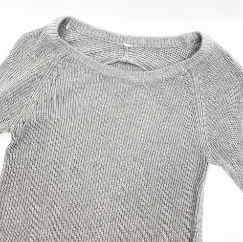 Lululemon  Cabin Yogi Long Sleeve Heathered Medium Grey Ribbed Cashmere Sweater