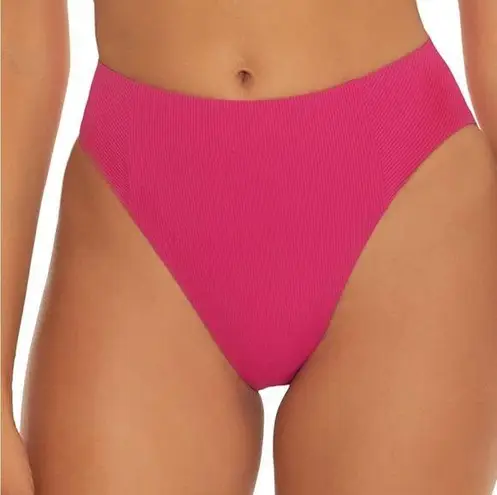 Becca by Rebecca Virtue Raspberry pink Sage fine line french cut bikini bottom L - Image 1
