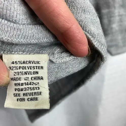 8 Red Butterflies Open Lower Back Sweater Gray Large