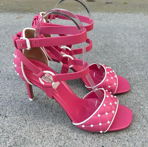 Valentino Garavani Rockstud Spike pink leather high heel sandals size IT 38