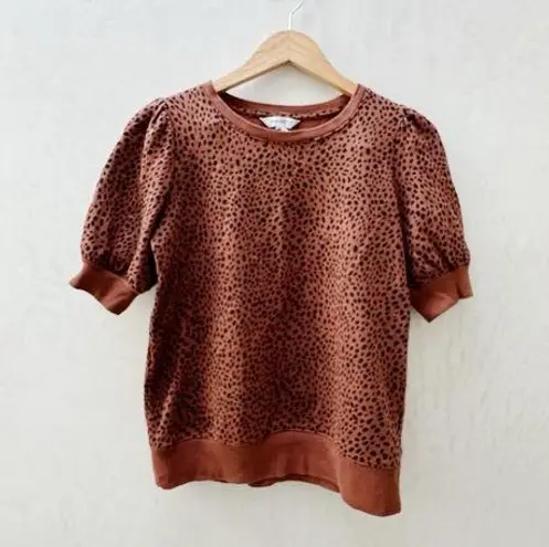 Nine West  || Women’s Balloon Short Sleeve Blouse Animal Print Medium