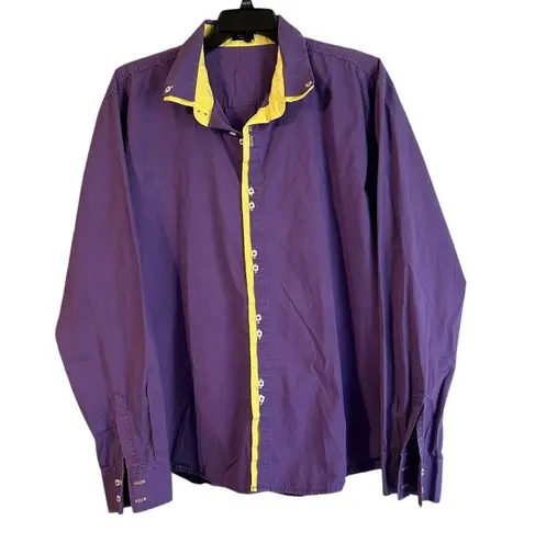 COOFANDY Women's Top Purple Yellow Contrasting Trim XXXL Artsy Cotton Size undefined