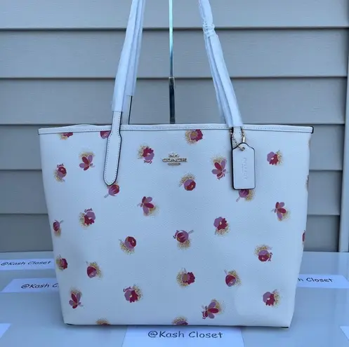 Coach  Chalk Multi City Tote With Pop Floral Print