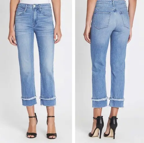 3x1 jeans size 27 blue high waisted cropped frayed mom